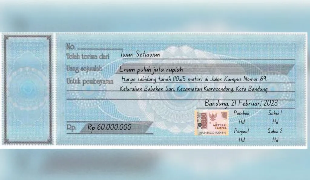 kwitansi jual beli mobil untuk balik nama