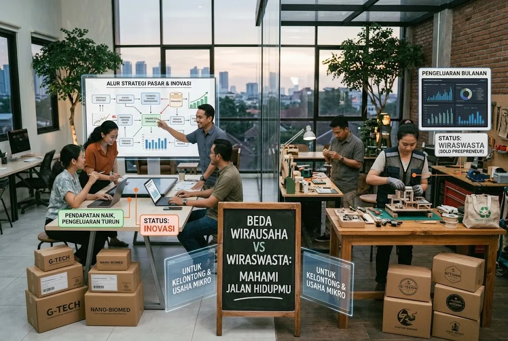 beda wirausaha dan wiraswasta