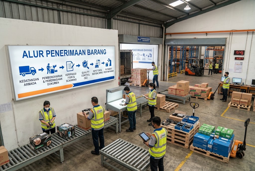 alur penerimaan barang di gudang