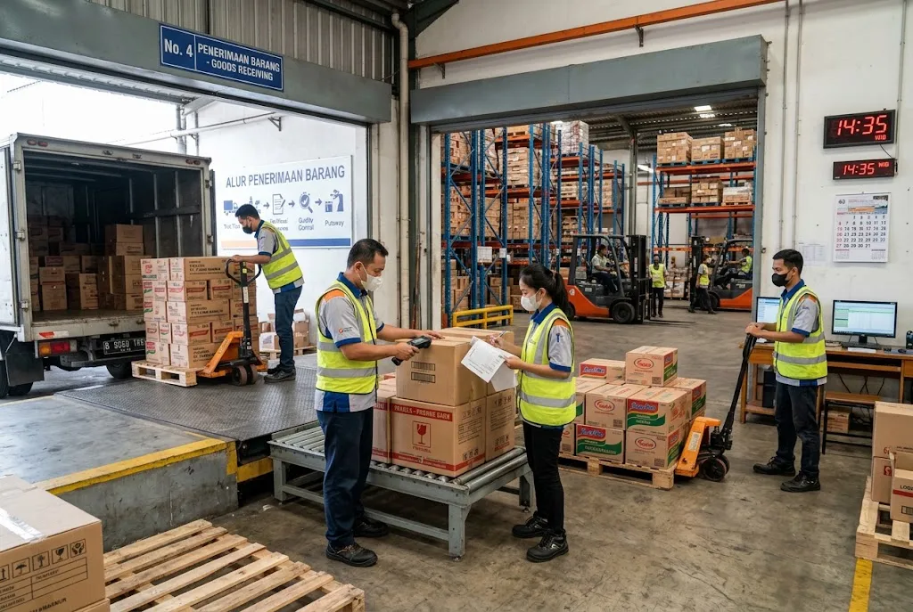 alur penerimaan barang di gudang