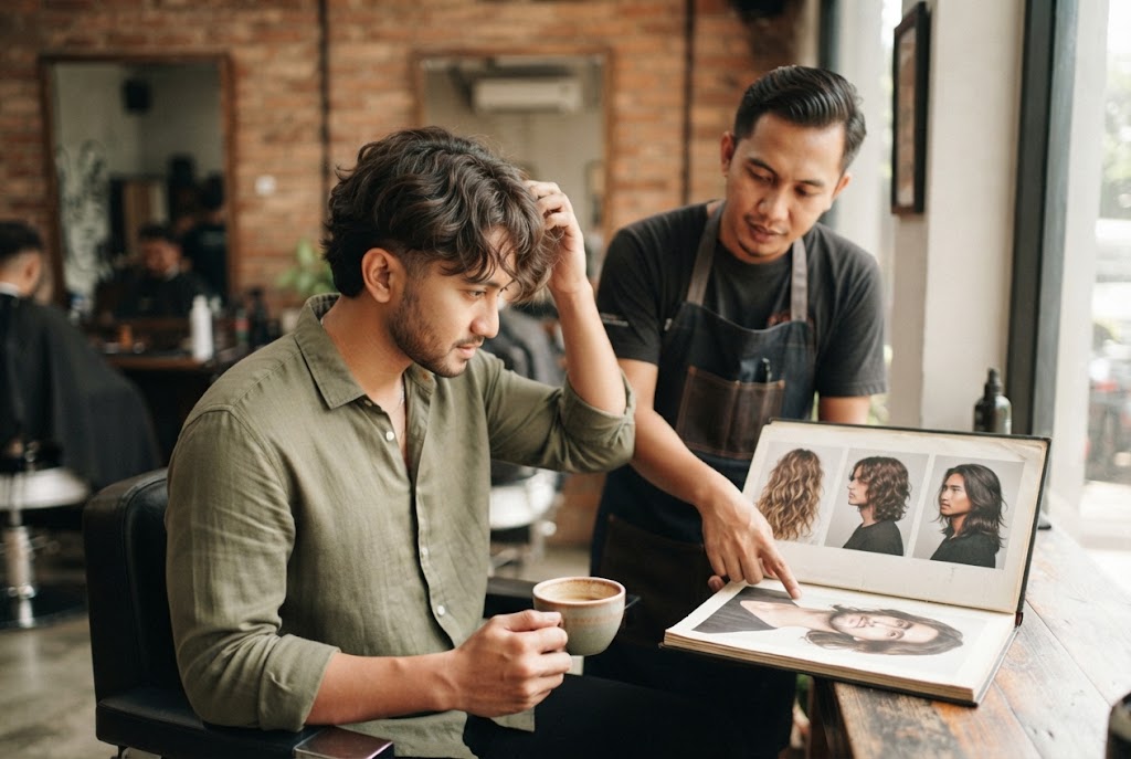 foto potong rambut pria