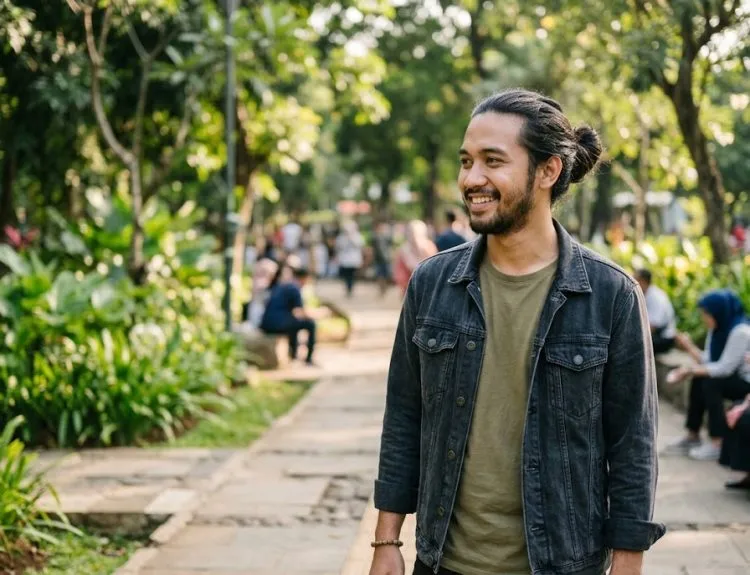 gaya rambut panjang pria