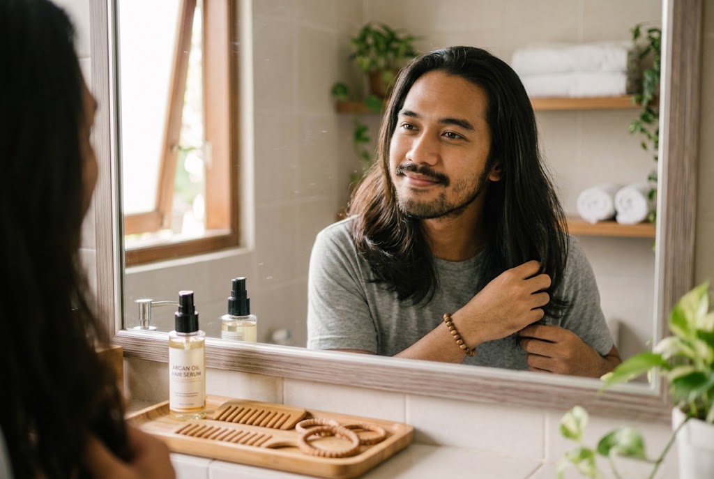 gaya rambut panjang pria