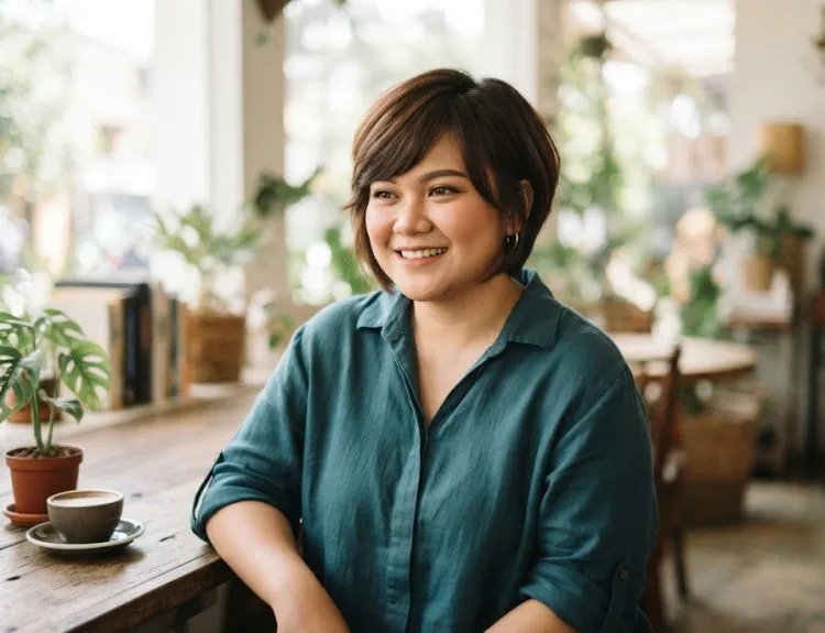 gemuk model rambut pendek untuk wajah bulat