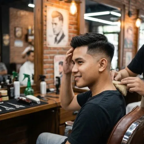 guntingan burst fade