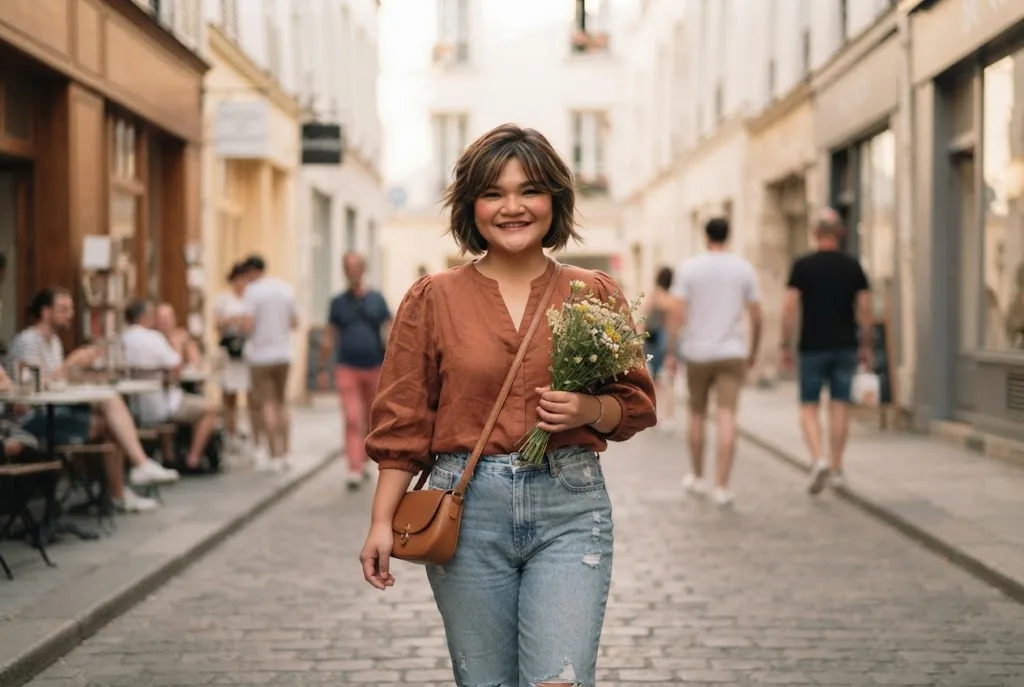Pixie dengan Volume di Atas yang Mengangkat Wajah