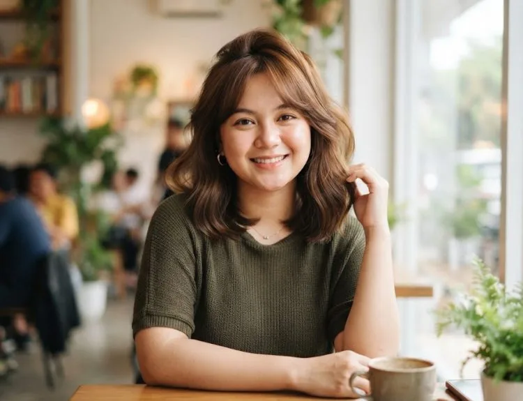 model rambut muka bulat