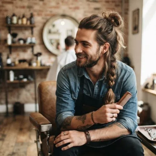 model rambut pria panjang rapi