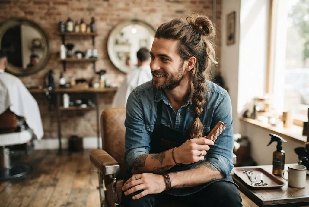model rambut pria panjang rapi