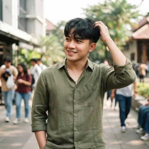 model rambut pria two block
