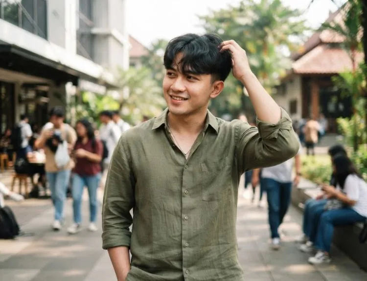 model rambut pria two block