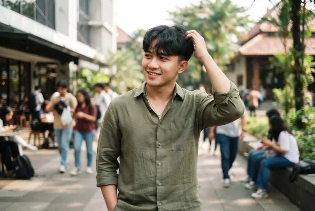 model rambut pria two block