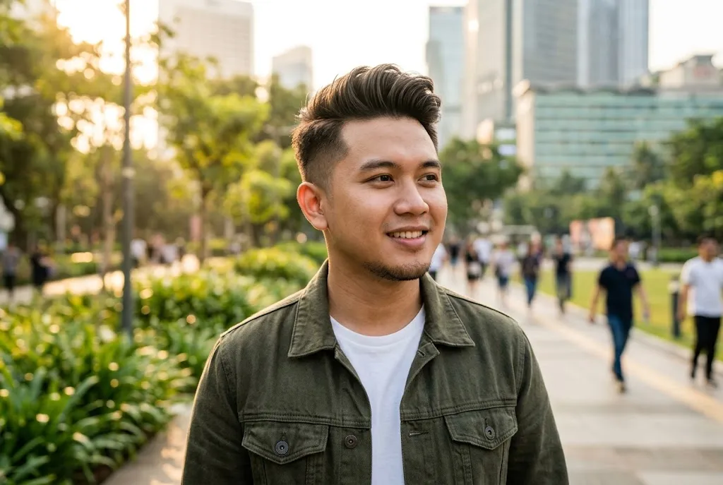 model rambut pria wajah bulat gemuk
