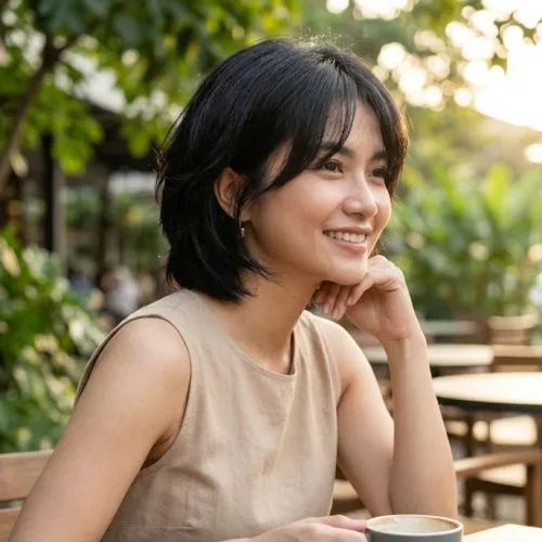 model rambut segi layer pendek