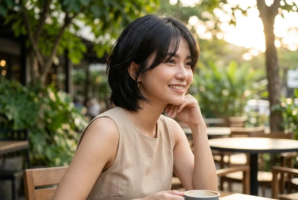 model rambut segi layer pendek