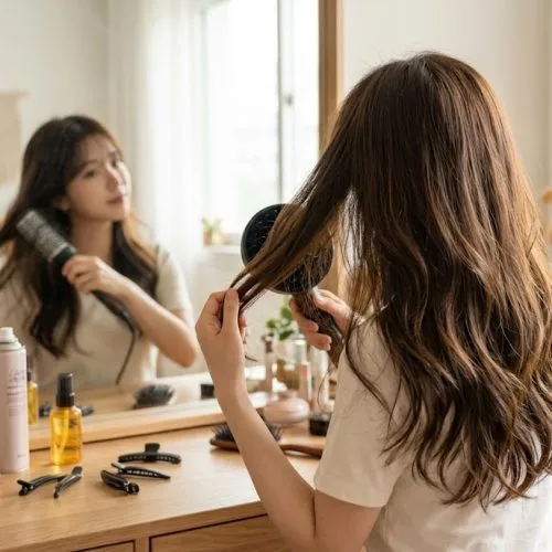 model rambut wanita korea