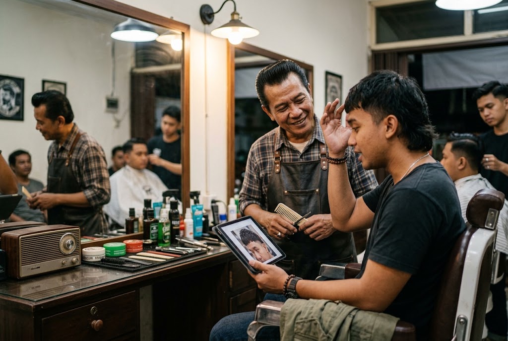 mullet pendek pria