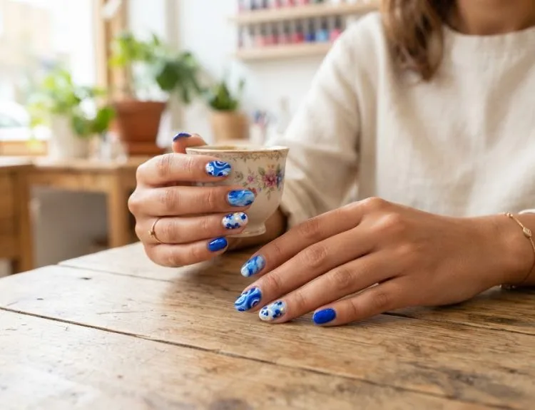 nail art biru