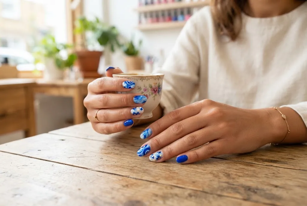 nail art biru