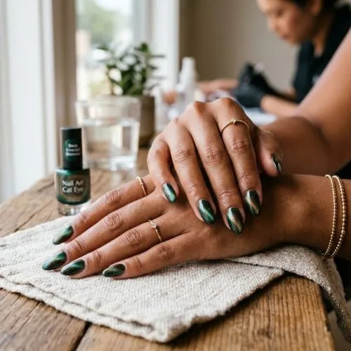 nail art cat eye untuk kulit sawo matang
