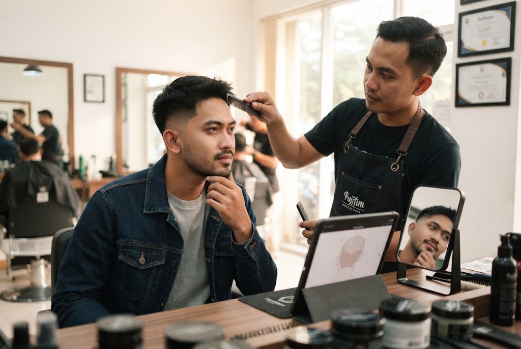 potong rambut mid fade
