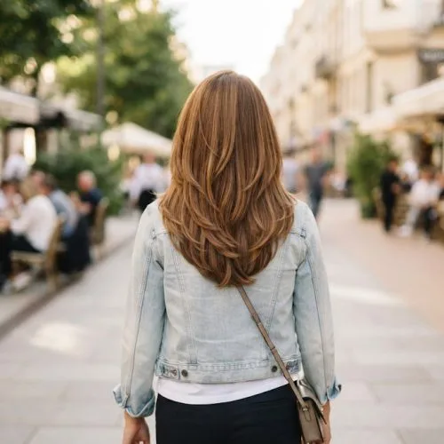 potong rambut oval layer