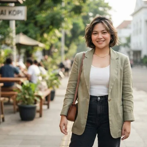 potongan rambut pendek wanita wajah bulat