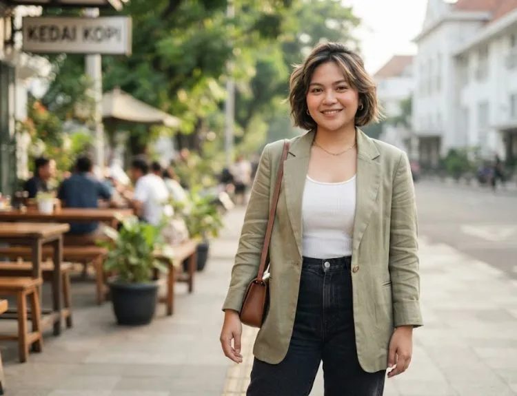 potongan rambut pendek wanita wajah bulat
