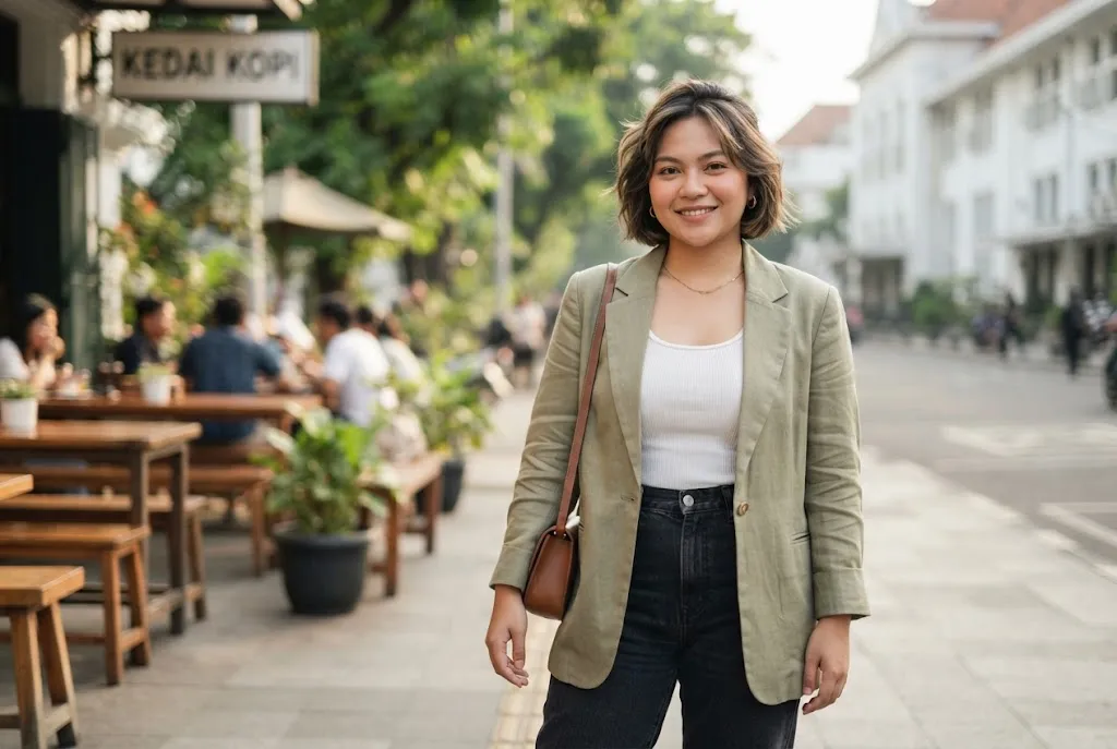 potongan rambut pendek wanita wajah bulat