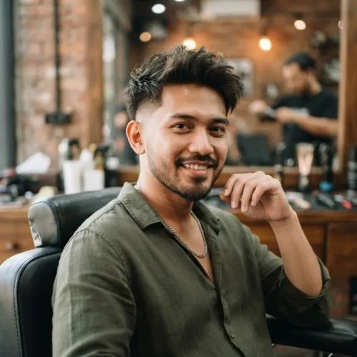 rambut burst fade