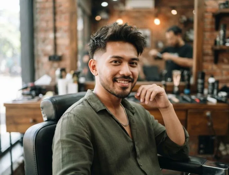 rambut burst fade