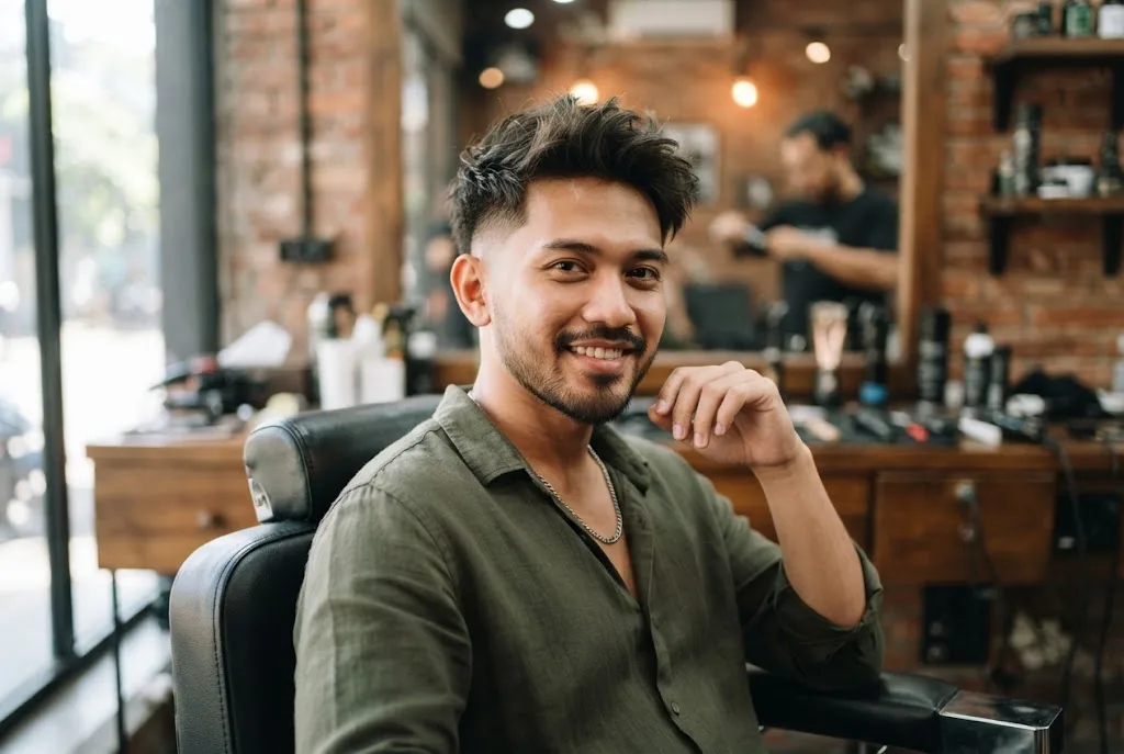 rambut burst fade