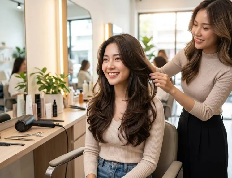 rambut layer panjang