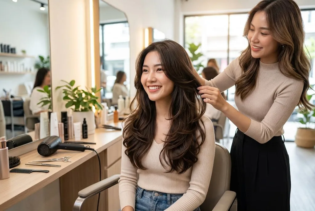 rambut layer panjang