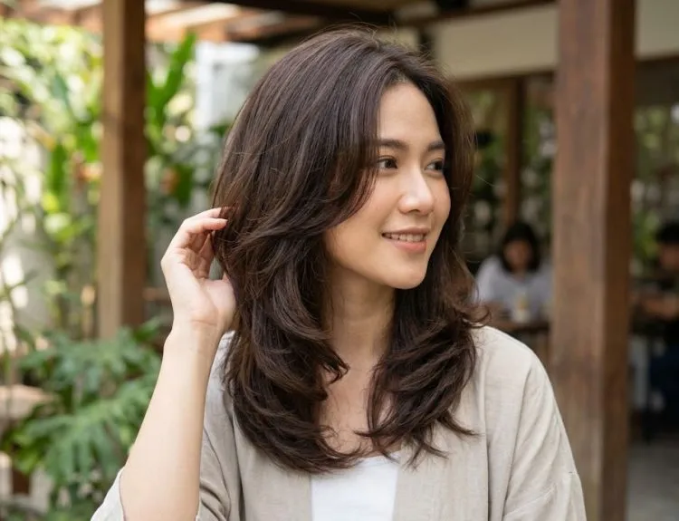 rambut sebahu wanita