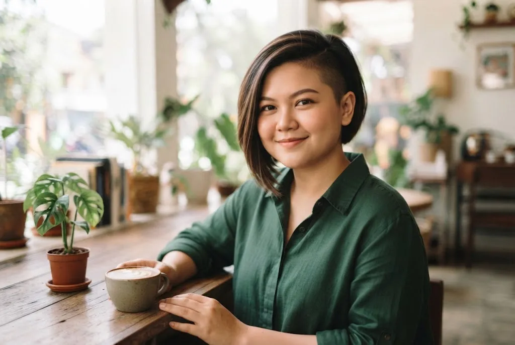 Undercut dan Asymmetrical Bob yang Memecah Kesan Bulat