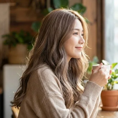 warna rambut milk tea brown