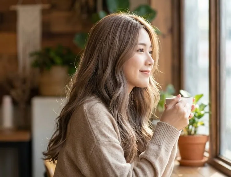 warna rambut milk tea brown