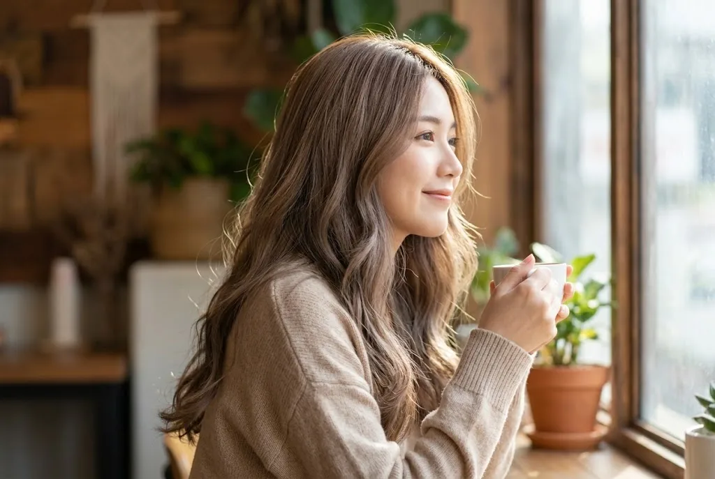 warna rambut milk tea brown